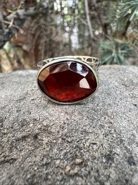 Sundance Deep Garnet Oval Sterling Ring